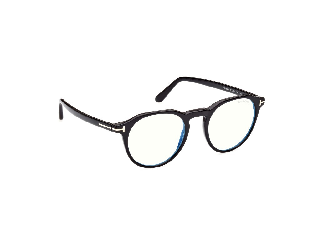Occhiali da vista Tom Ford FT5833-B (001) colore nero lucido forma rotondo 