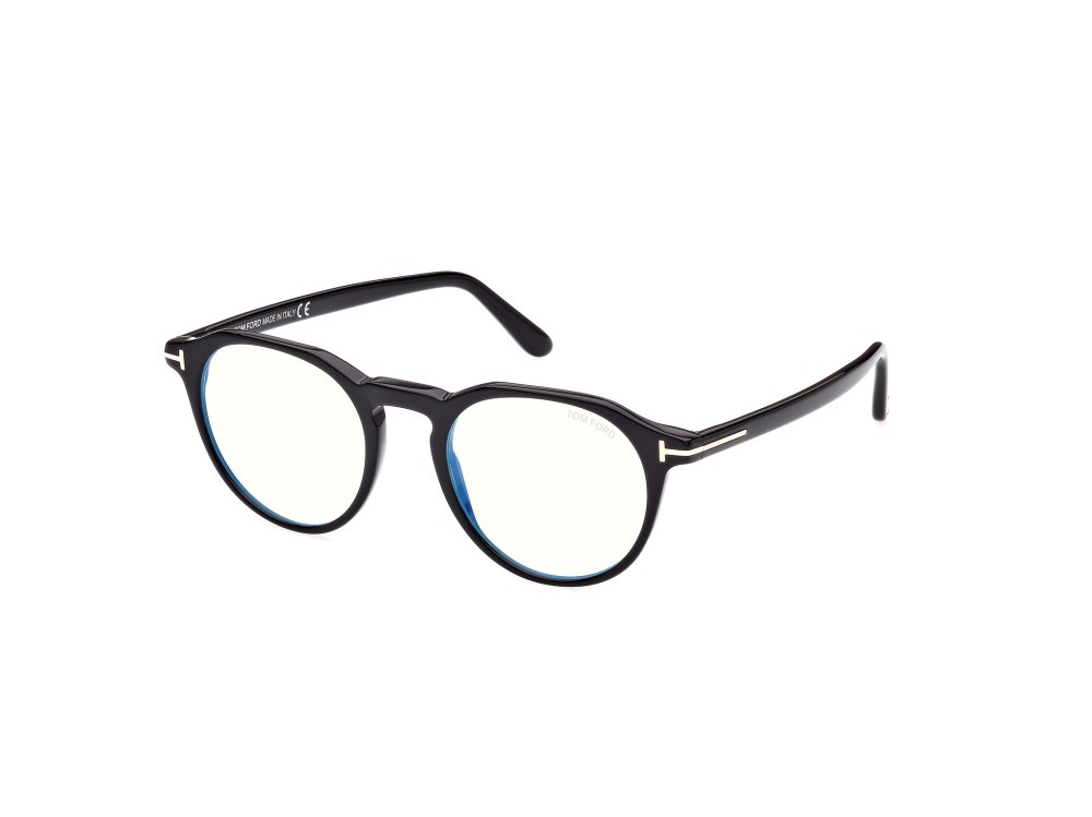 Occhiali da vista Tom Ford FT5833-B (001) colore nero lucido forma rotondo 