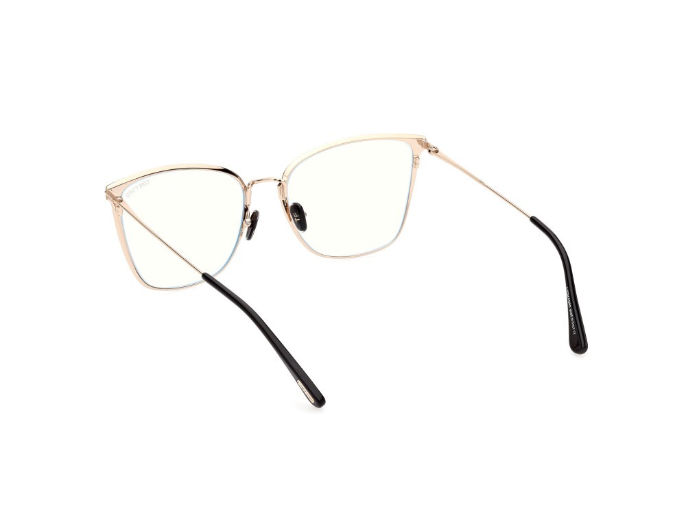 Occhiali da vista Tom Ford FT5839-B (001) colore nero lucido forma farfalla 