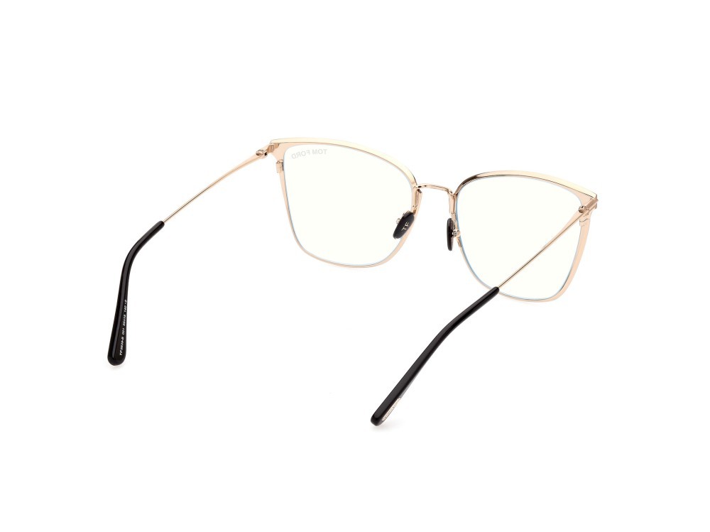 Occhiali da vista Tom Ford FT5839-B (001) colore nero lucido forma farfalla 