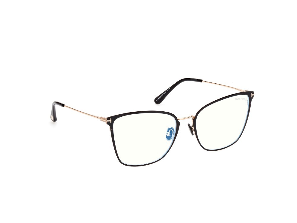 Occhiali da vista Tom Ford FT5839-B (001) colore nero lucido forma farfalla 