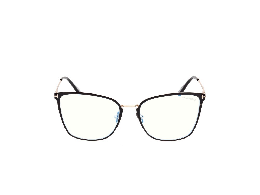 Occhiali da vista Tom Ford FT5839-B (001) colore nero lucido forma farfalla 