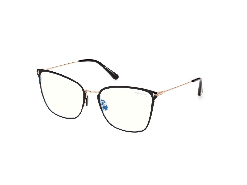 Occhiali da vista Tom Ford FT5839-B (001) colore nero lucido forma farfalla 