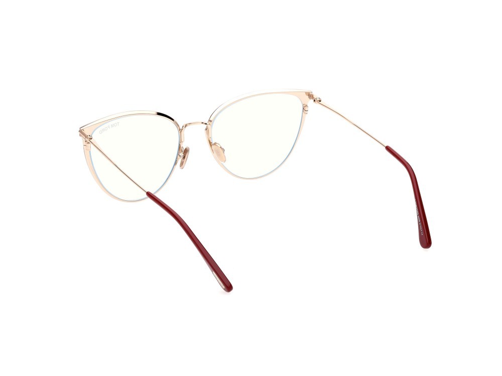 Brillen Tom Ford FT5840-B (066) farbe rosso lucido form cat-eye 