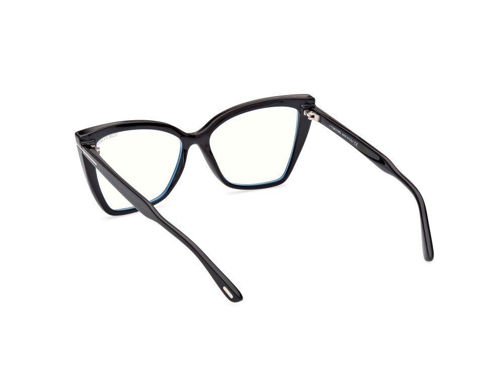 Occhiali da vista Tom Ford FT5844-B (001) colore nero lucido forma cat eye 