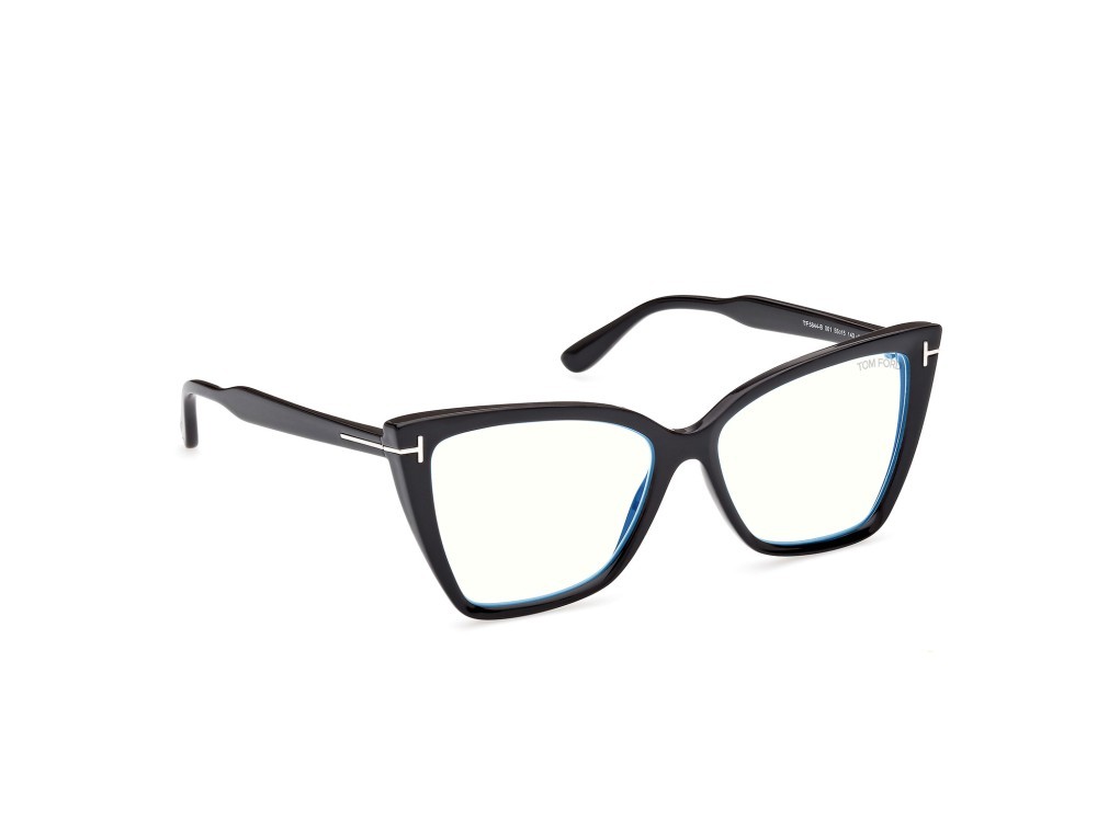 Occhiali da vista Tom Ford FT5844-B (001) colore nero lucido forma cat eye 