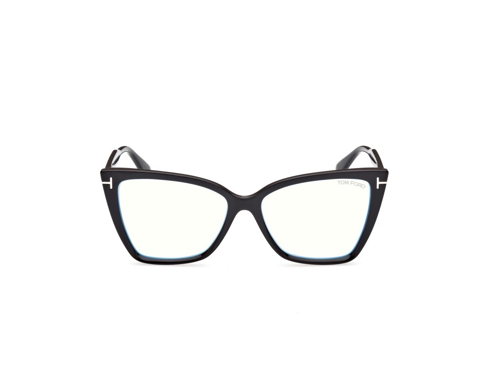 Occhiali da vista Tom Ford FT5844-B (001) colore nero lucido forma cat eye 