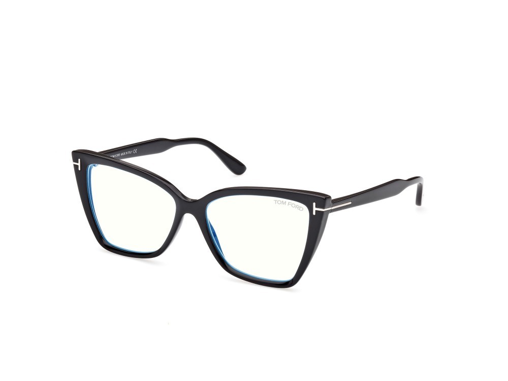 Occhiali da vista Tom Ford FT5844-B (001) colore nero lucido forma cat eye 