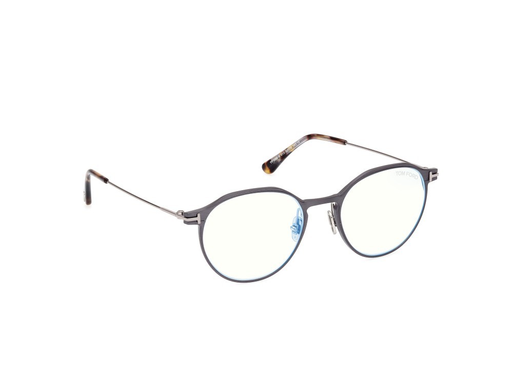 Brillen Tom Ford FT5866-B (013) farbe rutenio scuro opaco form rund 