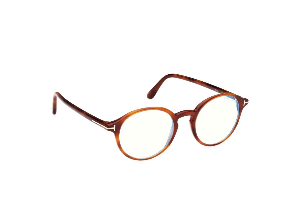 Brillen Tom Ford FT5867-B (053) farbe avana bionda form rund 