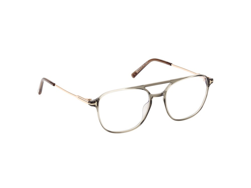 Occhiali da vista Tom Ford FT5874-B (093) colore verde chiaro lucido forma aviator 