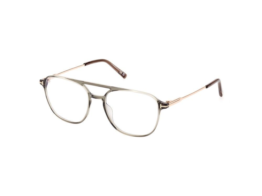 Occhiali da vista Tom Ford FT5874-B (093) colore verde chiaro lucido forma aviator 