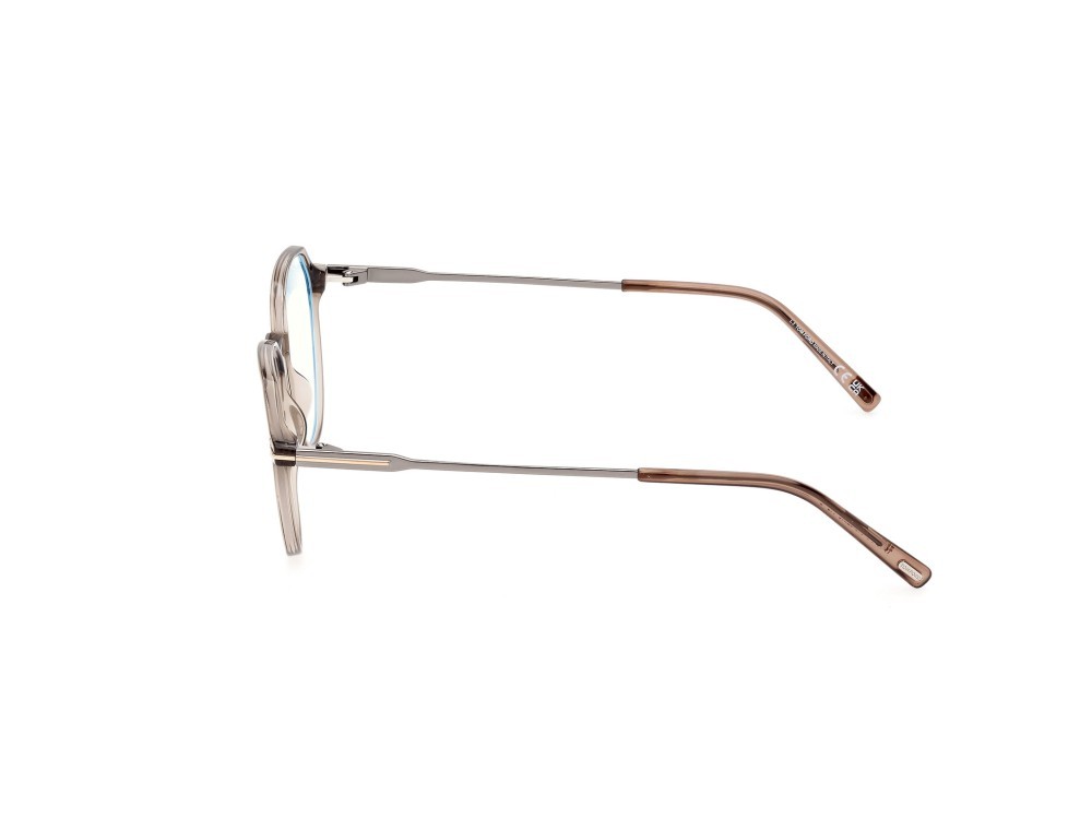 Occhiali da vista Tom Ford FT5875-B (045) colore marrone chiaro lucido forma rotondo 