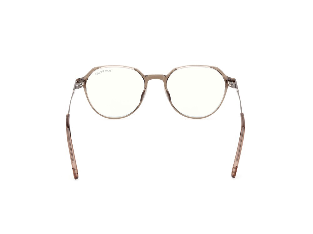 Occhiali da vista Tom Ford FT5875-B (045) colore marrone chiaro lucido forma rotondo 