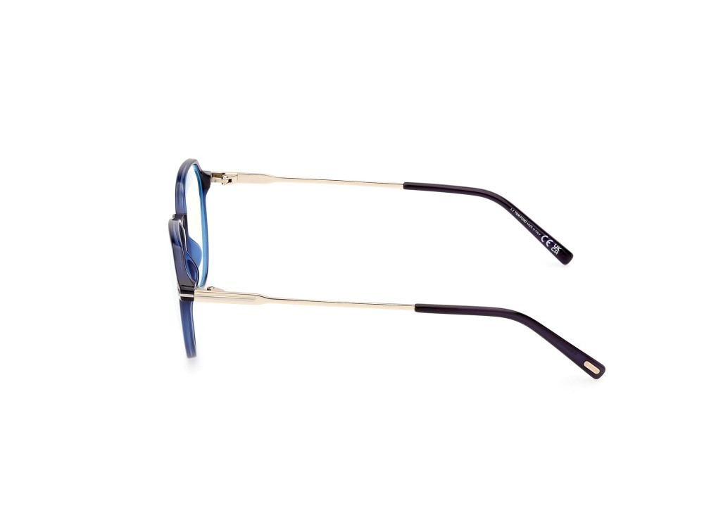 Occhiali da vista Tom Ford FT5875-B (090) colore blu lucido forma rotondo 