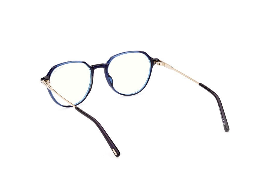 Occhiali da vista Tom Ford FT5875-B (090) colore blu lucido forma rotondo 