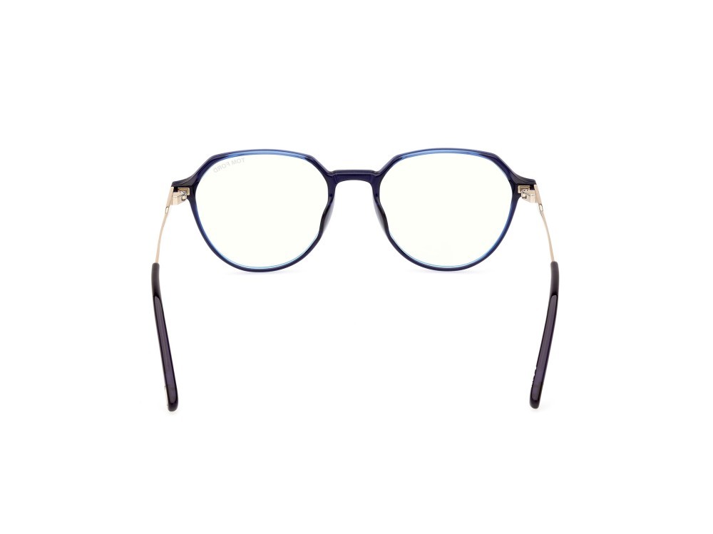 Occhiali da vista Tom Ford FT5875-B (090) colore blu lucido forma rotondo 