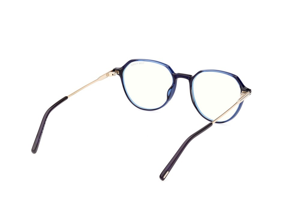 Occhiali da vista Tom Ford FT5875-B (090) colore blu lucido forma rotondo 