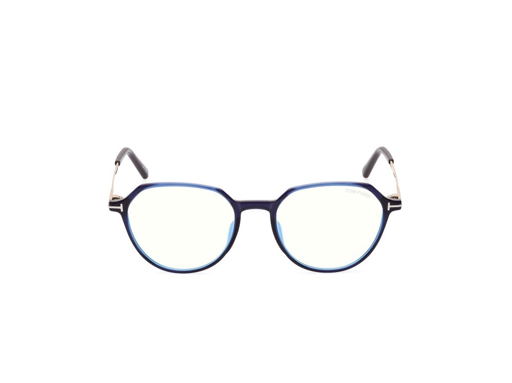 Occhiali da vista Tom Ford FT5875-B (090) colore blu lucido forma rotondo 