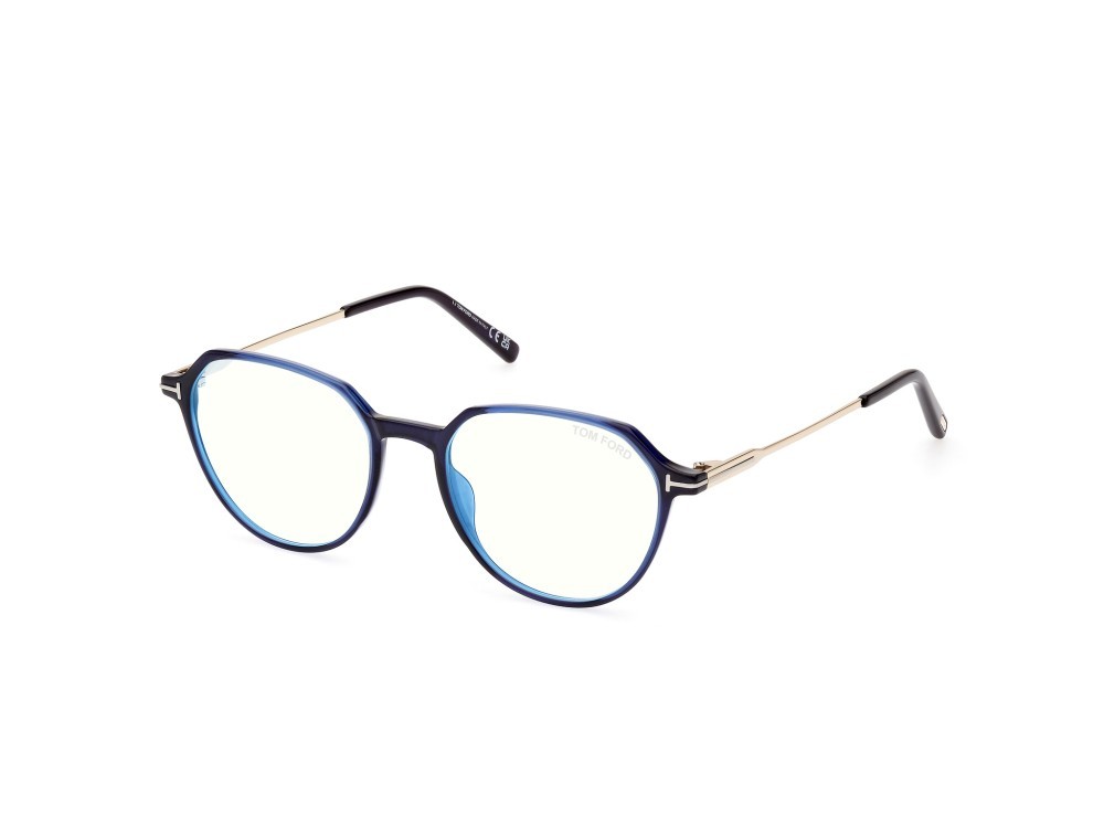 Occhiali da vista Tom Ford FT5875-B (090) colore blu lucido forma rotondo 