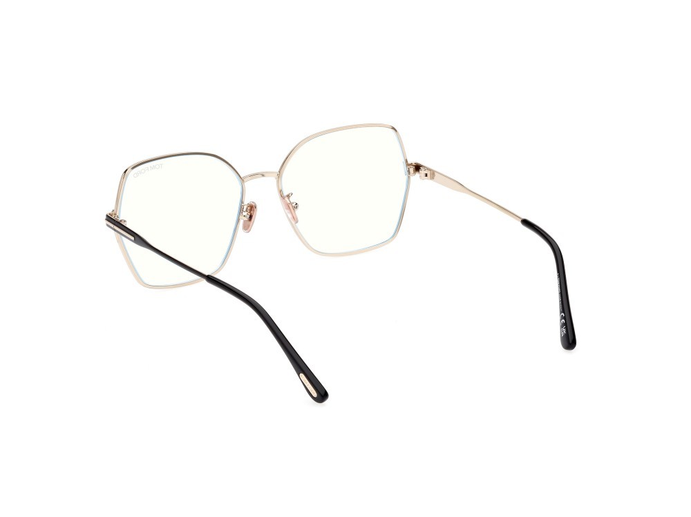 Eyeglasses Tom Ford FT5876-B (032) color oro pallido shape butterfly 