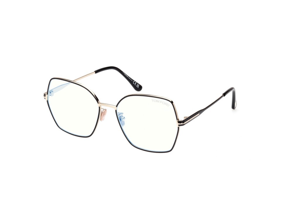 Eyeglasses Tom Ford FT5876-B (032) color oro pallido shape butterfly 
