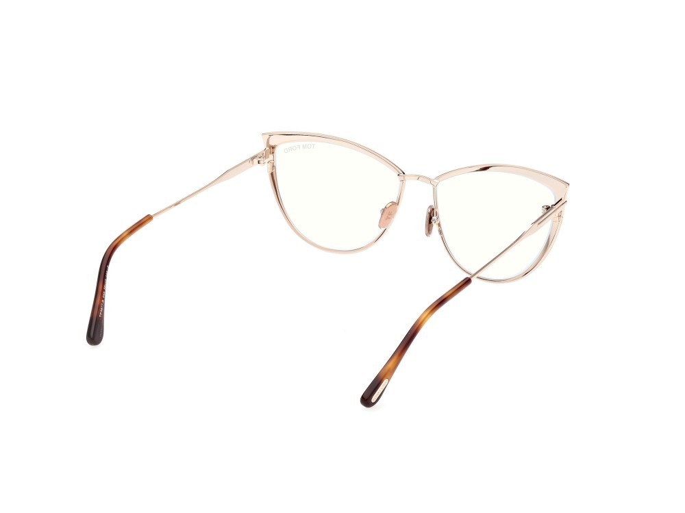 Brillen Tom Ford FT5877-B (046) farbe marrone chiaro opaco form cat-eye 