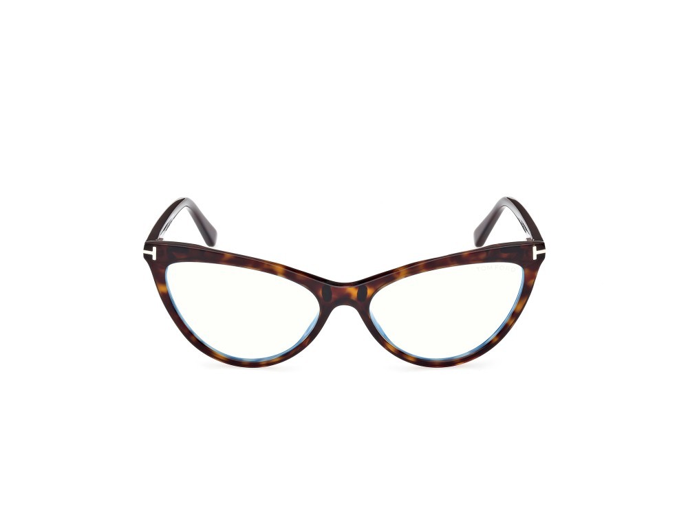 Brillen Tom Ford FT5896-B (052) + clip-on farbe avana scura form cat-eye 