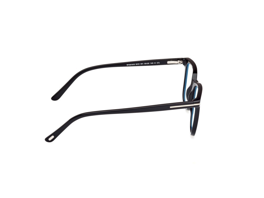 Occhiali da vista Tom Ford FT5916-B (001) + clip-on colore nero lucido forma quadrato 