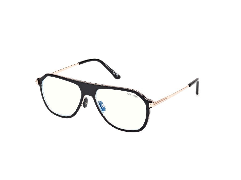 Occhiali da vista Tom Ford FT5943-B (003) colore nero - cristallo forma aviator 