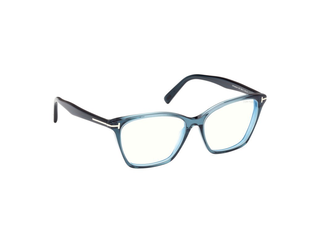 Occhiali da vista Tom Ford FT5949-B (092) colore blu lucido forma cat eye 