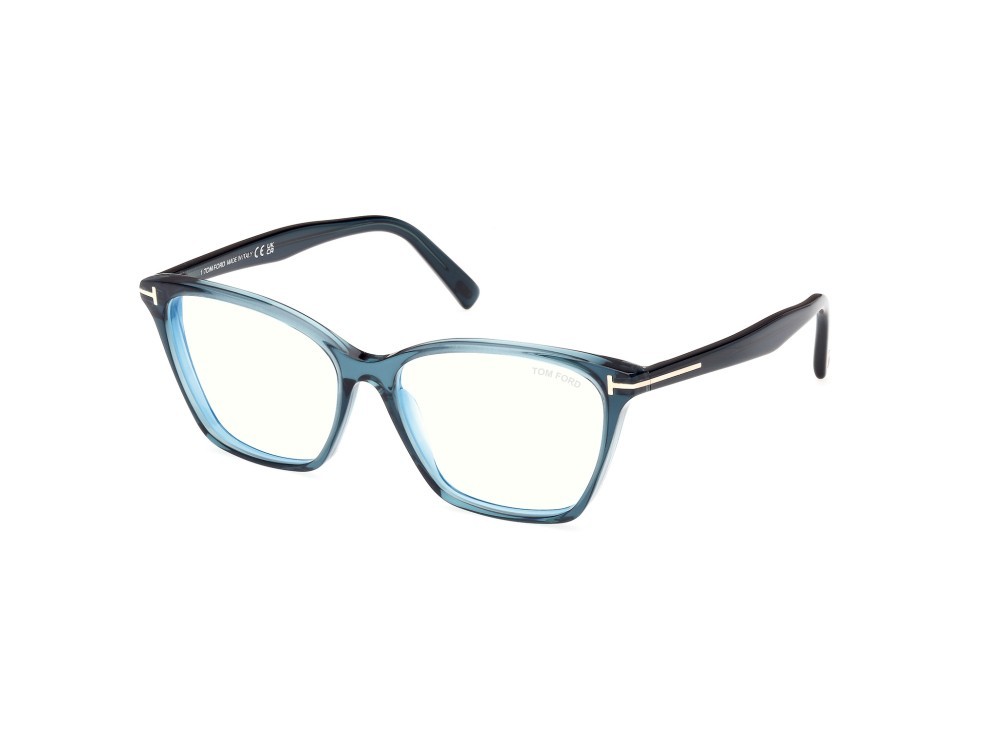 Occhiali da vista Tom Ford FT5949-B (092) colore blu lucido forma cat eye 