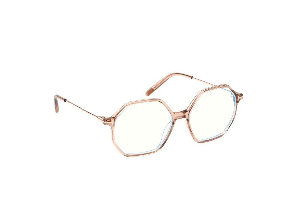 Occhiali da vista Tom Ford FT5952-B (045) colore marrone chiaro lucido forma geometrico 