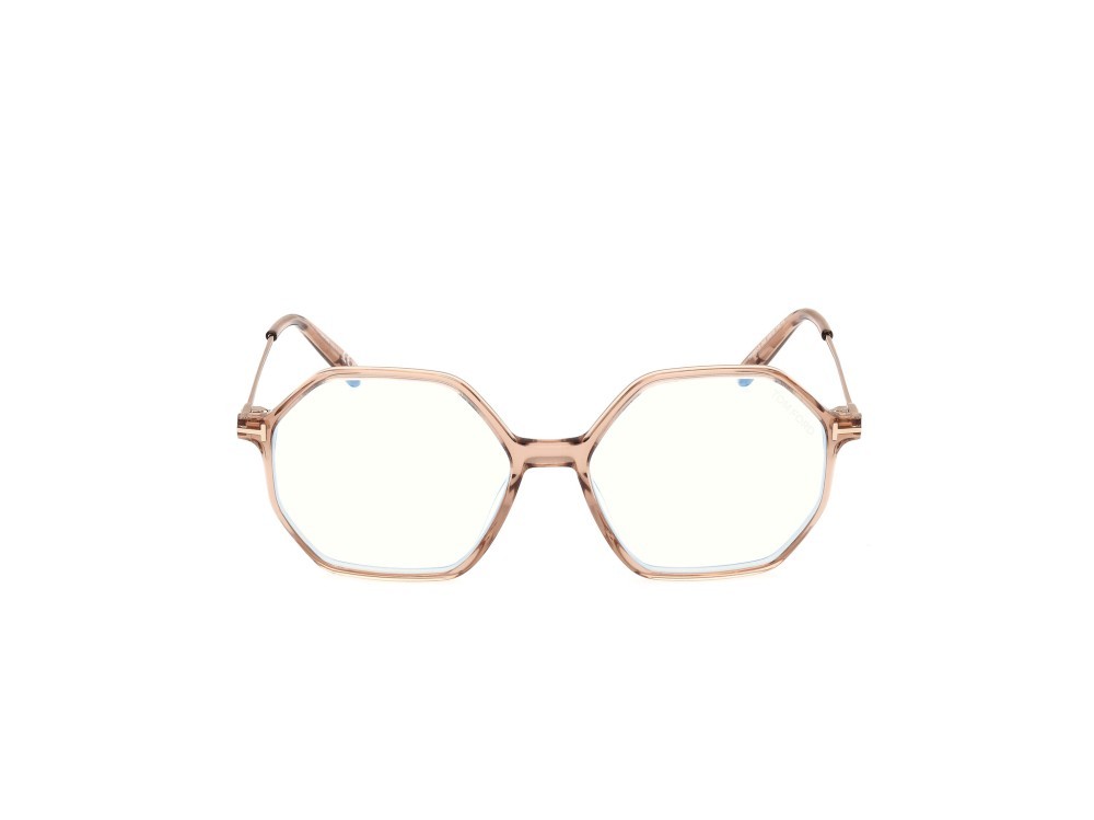 Occhiali da vista Tom Ford FT5952-B (045) colore marrone chiaro lucido forma geometrico 