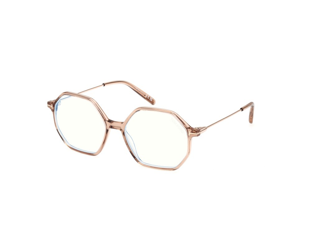 Occhiali da vista Tom Ford FT5952-B (045) colore marrone chiaro lucido forma geometrico 