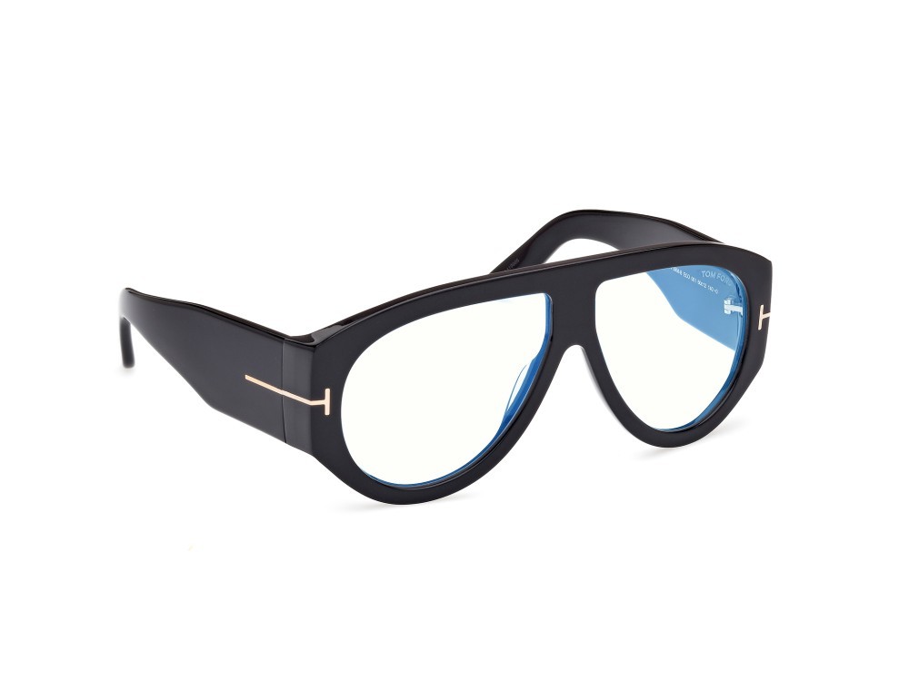 Occhiali da vista Tom Ford FT5958-B (001) colore nero lucido forma aviator 