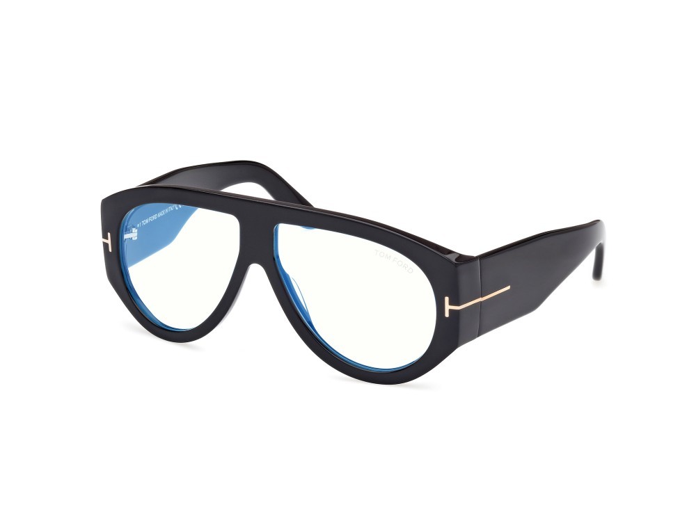 Occhiali da vista Tom Ford FT5958-B (001) colore nero lucido forma aviator 