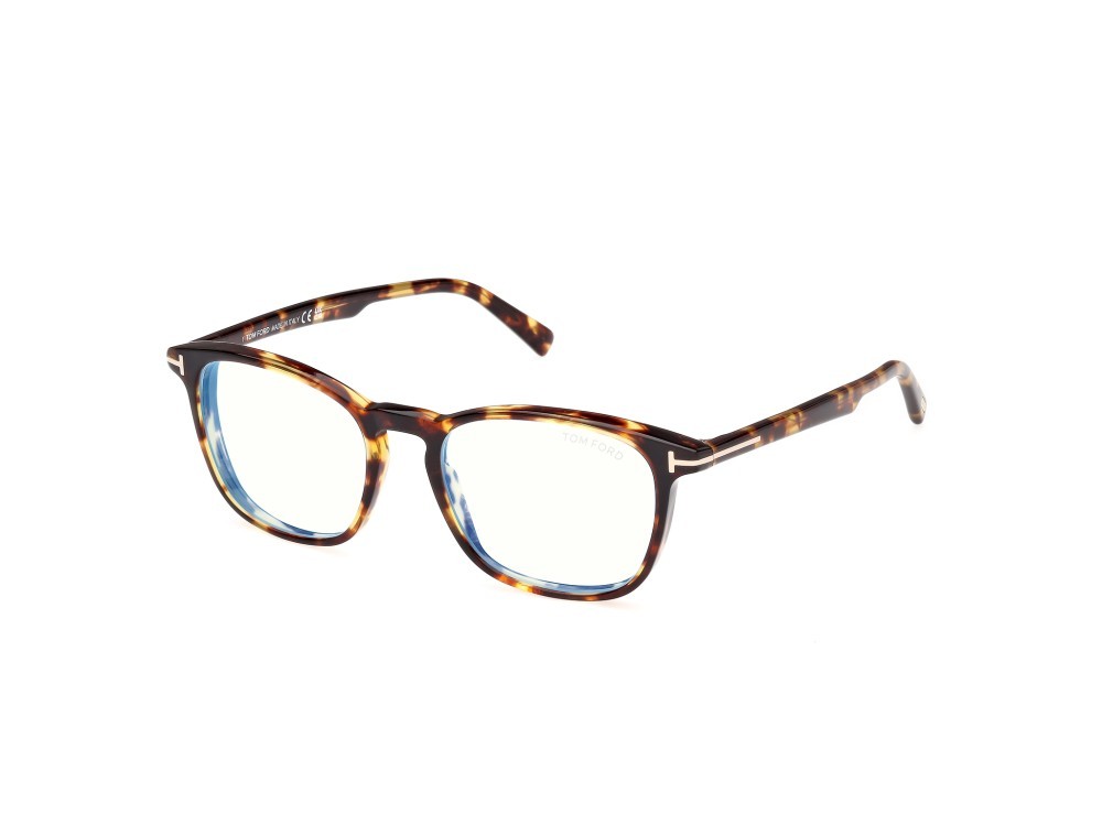 Brillen Tom Ford FT5960-B (053) farbe avana bionda form quadratisch 