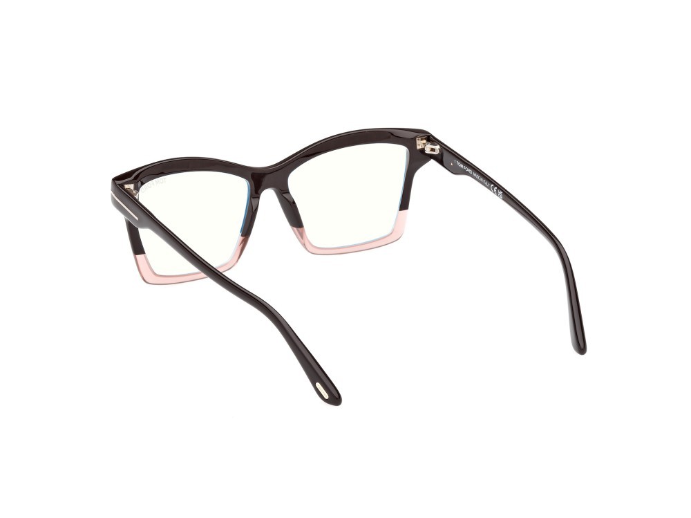 Brillen Tom Ford FT5964-B (050) farbe marrone chiaro monocolore form quadratisch 