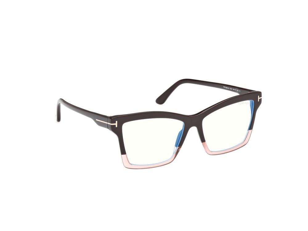 Brillen Tom Ford FT5964-B (050) farbe marrone chiaro monocolore form quadratisch 
