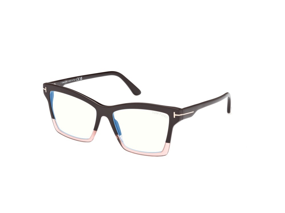 Brillen Tom Ford FT5964-B (050) farbe marrone chiaro monocolore form quadratisch 