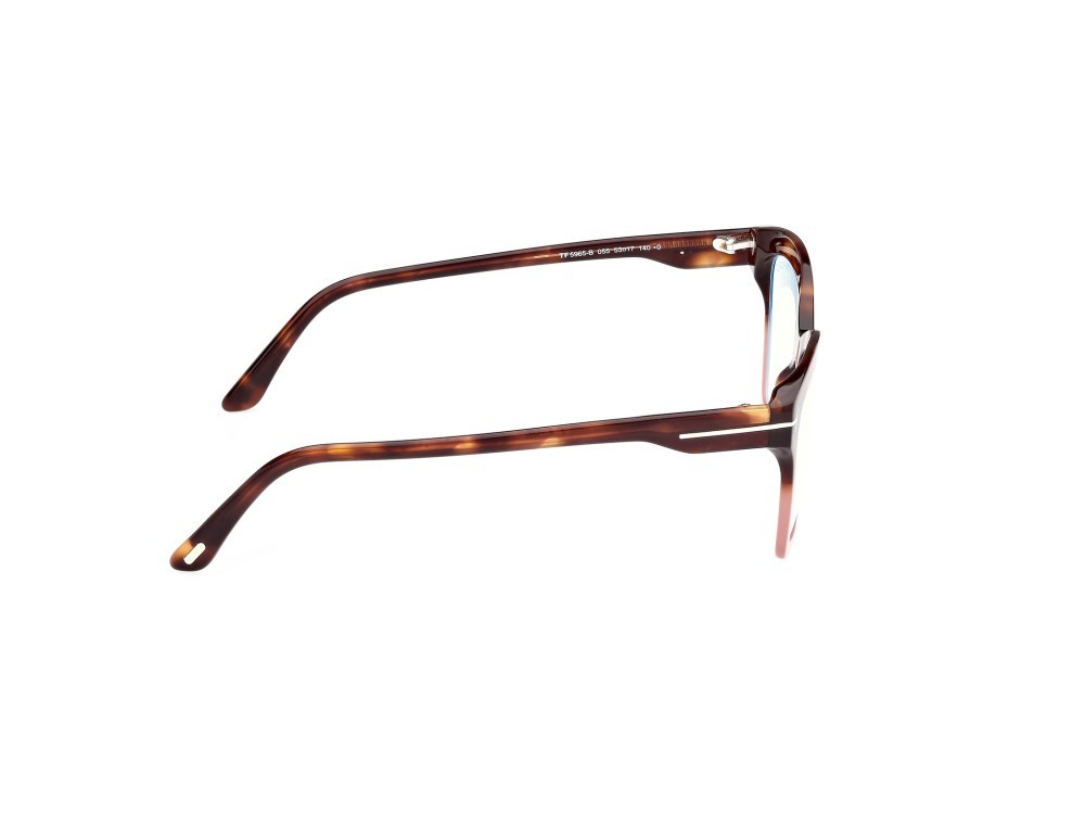 Brillen Tom Ford FT5965-B (055) farbe avana monocolore form quadratisch 