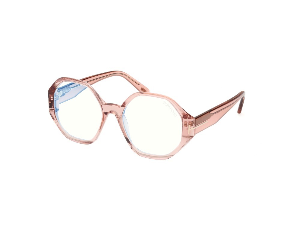 Brillen Tom Ford FT5967-B (072) farbe rosa chiaro lucido form geometrisch 