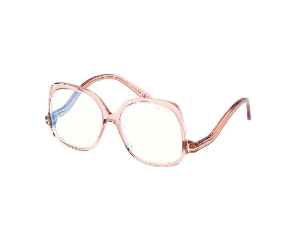 Brillen Tom Ford FT5968-B (072) farbe rosa chiaro lucido form quadratisch 