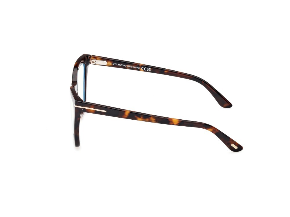 Eyeglasses Tom Ford FT5971-B (052) + clip-on color avana scura shape cat eye lenses fumo grad.
