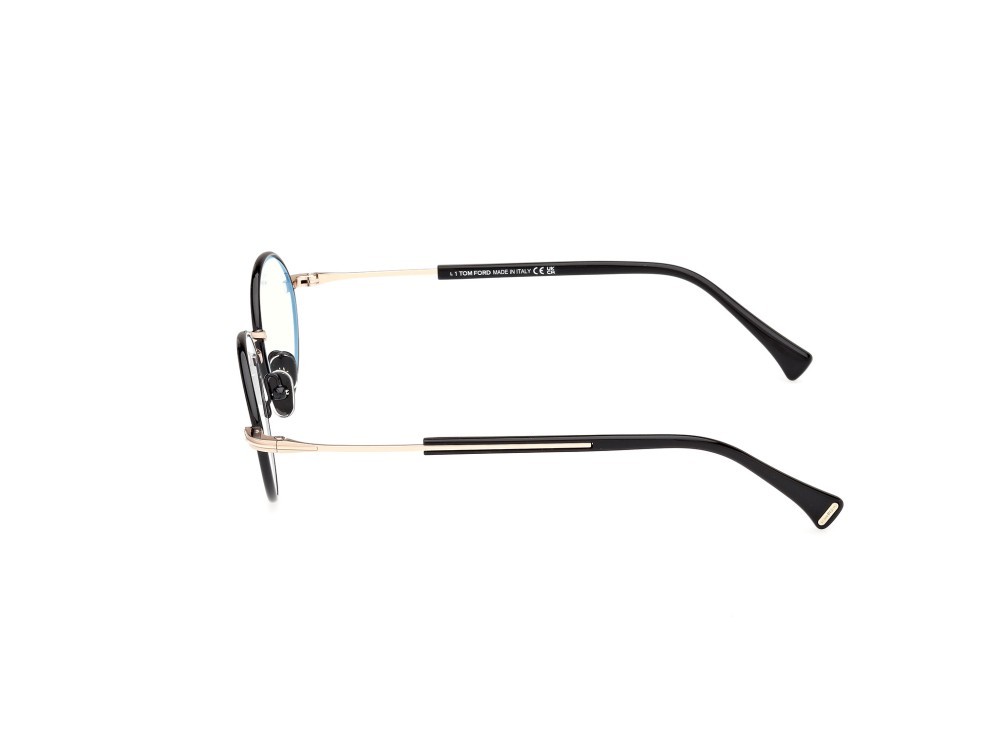 Occhiali da vista Tom Ford FT5973-B (005) colore nero lucido - oro rosè lucido forma rotondo 