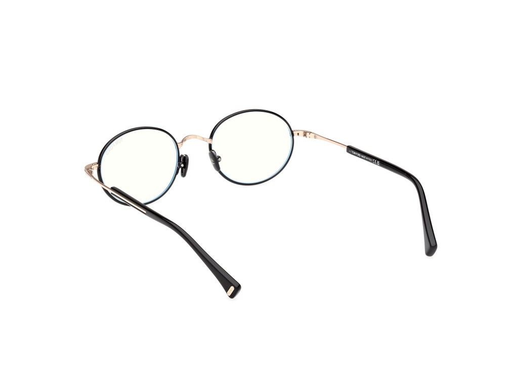 Occhiali da vista Tom Ford FT5973-B (005) colore nero lucido - oro rosè lucido forma rotondo 