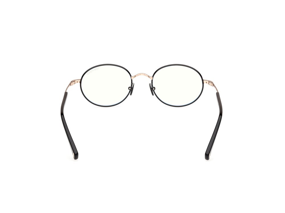 Occhiali da vista Tom Ford FT5973-B (005) colore nero lucido - oro rosè lucido forma rotondo 