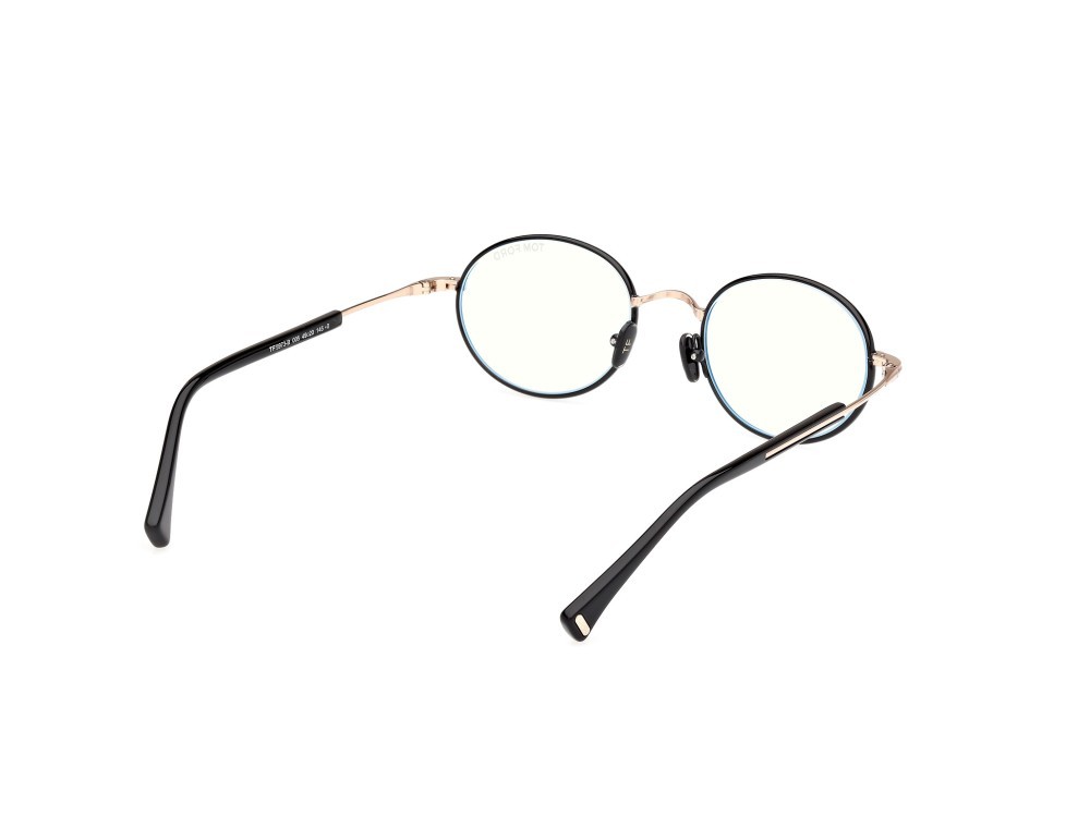 Occhiali da vista Tom Ford FT5973-B (005) colore nero lucido - oro rosè lucido forma rotondo 