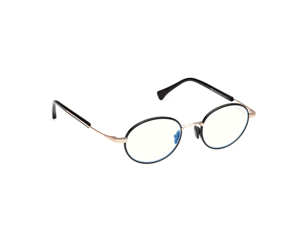 Occhiali da vista Tom Ford FT5973-B (005) colore nero lucido - oro rosè lucido forma rotondo 
